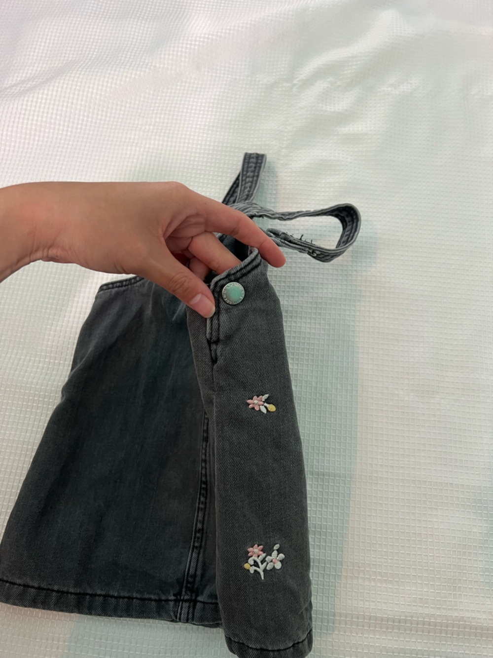 H&M Girls 18M Floral Denim Dress Summer Spring Girly Dress - Picture 4 of 5